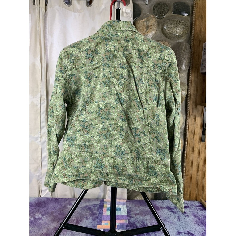 Christopher and Banks Women Denim Jacket Size Medium Button Up Floral Y2K - Picture 5 of 7